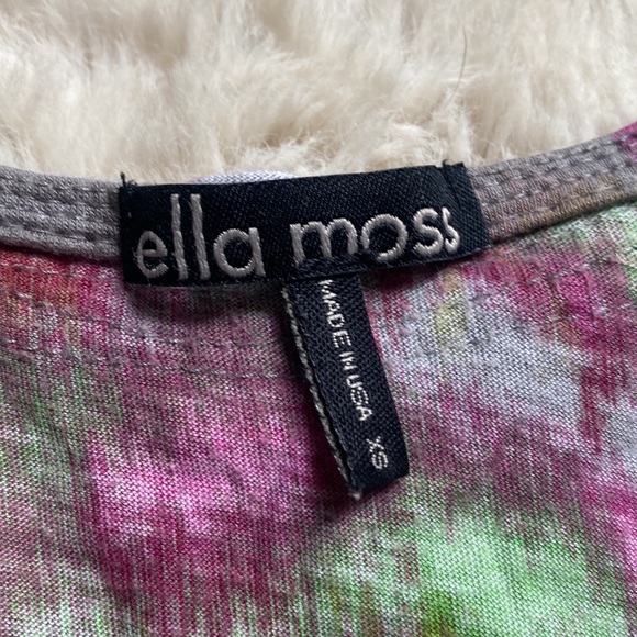 Ella Moss Shirt Tank Tie Dye Flowers Gray Pink Green XS - Picture 5 of 8